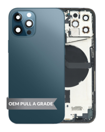 Back Housing Frame with Small Components Pre-Installed for iPhone 12 Pro (PACIFIC BLUE) (International) (OEM Pull A Grade)
