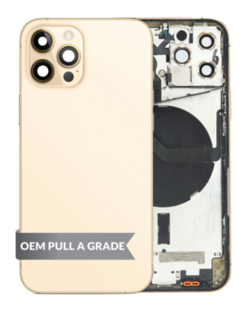 Back Housing Frame with Small Components Pre-Installed for iPhone 12 Pro (GOLD) (International) (OEM Pull A Grade)