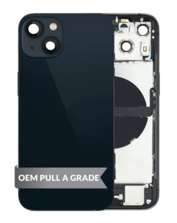 Back Housing Frame with Charging Port Flex & Small Parts for iPhone 13 (BLACK) (International) (OEM Pull A Grade)
