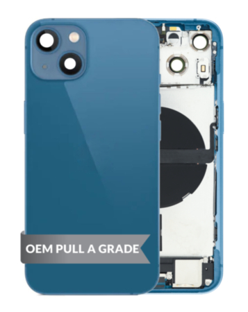 Back Housing Frame with Charging Port Flex & Small Parts for iPhone 13 (BLUE) (International) (OEM Pull A Grade)