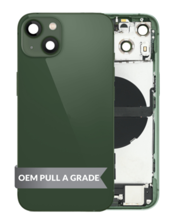 Back Housing Frame with Charging Port Flex & Small Parts for iPhone 13 (GREEN) (International) (OEM Pull A Grade)