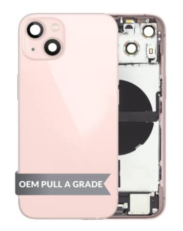 Back Housing Frame with Charging Port Flex & Small Parts for iPhone 13 (PINK) (International) (OEM Pull A Grade)