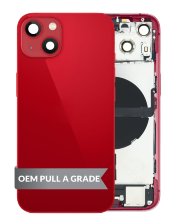 Back Housing Frame with Charging Port Flex & Small Parts for iPhone 13 (RED) (International) (OEM Pull A Grade)