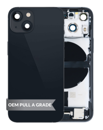 Back Housing Frame with Charging Port Flex & Small Parts for iPhone 13 Mini (BLACK) (International) (OEM Pull A Grade)