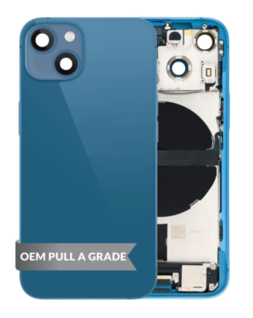 Back Housing Frame with Charging Port Flex & Small Parts for iPhone 13 Mini (BLUE) (International) (OEM Pull A Grade)
