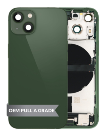 Back Housing Frame with Charging Port Flex & Small Parts for iPhone 13 Mini (GREEN) (International) (OEM Pull A Grade)