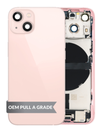 Back Housing Frame with Charging Port Flex & Small Parts for iPhone 13 Mini (PINK) (International) (OEM Pull A Grade)
