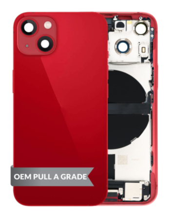 Back Housing Frame with Charging Port Flex & Small Parts for iPhone 13 Mini (RED) (International) (OEM Pull A Grade)