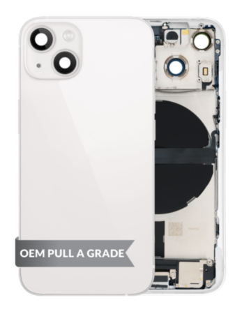 Back Housing Frame with Charging Port Flex & Small Parts for iPhone 13 Mini (WHITE) (International) (OEM Pull A Grade)