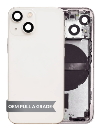 Housing Frame with Small Parts Pre-Installed for iPhone 13 Mini (WHITE) (International) (OEM Pull A Grade)