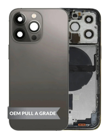 Back Housing Frame (GRAPHITE) (US Version) (OEM Pull A Grade) with Small Components Pre-Installed for iPhone 13 Pro