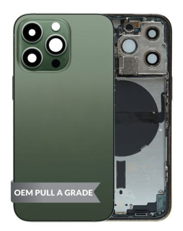Back Housing Frame (ALPINE GREEN) (US Version) (OEM Pull A Grade) with Small Components Pre-Installed for iPhone 13 Pro