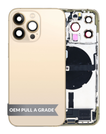 Back Housing Frame with Charging Port Flex & Small Parts for iPhone 13 Pro (GOLD) (International) (OEM Pull A Grade)