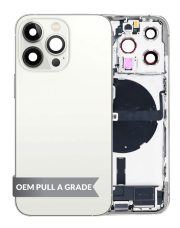 Back Housing Frame with Charging Port Flex & Small Parts for iPhone 13 Pro (SILVER) (International) (OEM Pull A Grade)