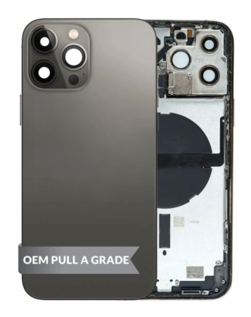 Back Housing Frame (GRAPHITE) (US Version) (OEM Pull A Grade) with Small Components Pre-Installed for iPhone 13 Pro Max