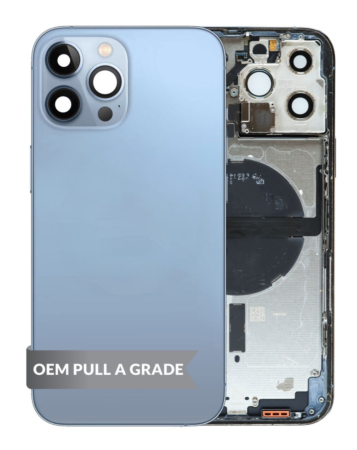 Back Housing Frame with Small Components Pre-Installed for iPhone 13 Pro Max (SIERRA BLUE) (US Version) (OEM Pull A Grade)