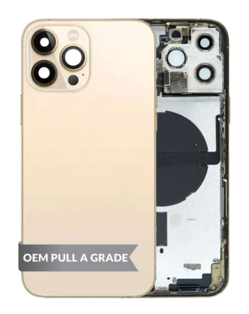 Back Housing Frame with Small Components Pre-Installed for iPhone 13 Pro Max (GOLD) (US Version) (OEM Pull A Grade)