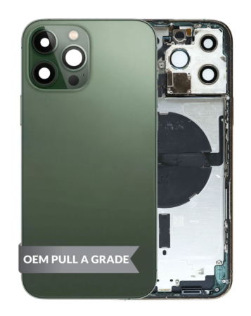 Back Housing Frame with Small Components Pre-Installed for iPhone 13 Pro Max (ALPINE GREEN) (US Version) (OEM Pull A Grade)