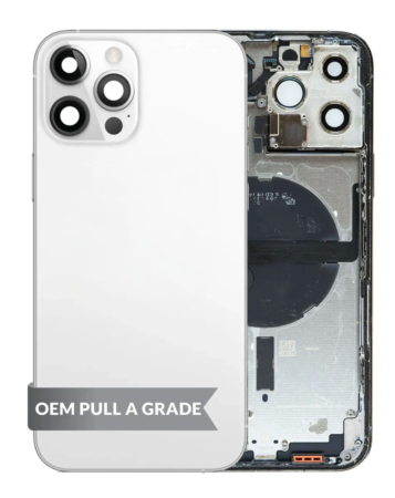 Back Housing Frame with Small Components Pre-Installed for iPhone 13 Pro Max (SILVER) (US Version) (OEM Pull A Grade)