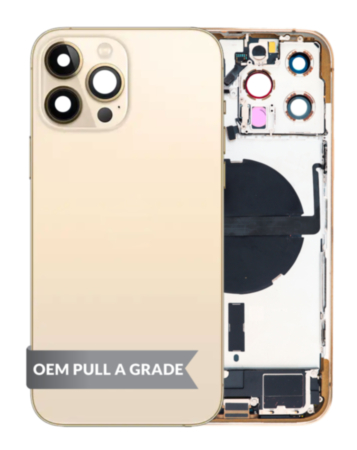 Back Housing Frame with Charging Port Flex & Small Parts for iPhone 13 Pro Max (GOLD) (International) (OEM Pull A Grade)