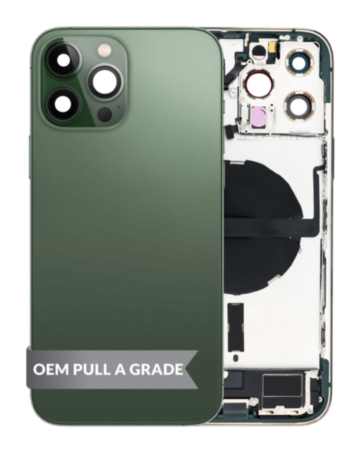 Back Housing Frame with Charging Port Flex & Small Parts for iPhone 13 Pro Max (GREEN) (International) (OEM Pull A Grade)