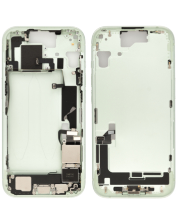 Back Housing Frame with Charging Port Flex & Small Parts for iPhone 15 (GREEN) (OEM Pull A Grade)