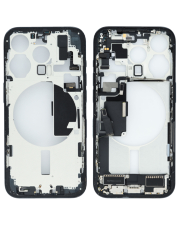 Back Housing Frame with Charging Port Flex & Small Parts for iPhone 15 Pro (BLUE TITANIUM) (International) (OEM Pull A Grade)