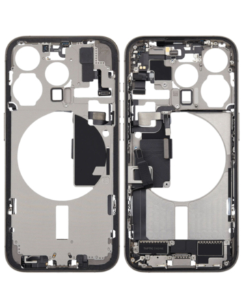 Back Housing Frame with Charging Port Flex & Small Parts for iPhone 15 Pro (NATURAL TITANIUM) (International) (OEM Pull A Grade)