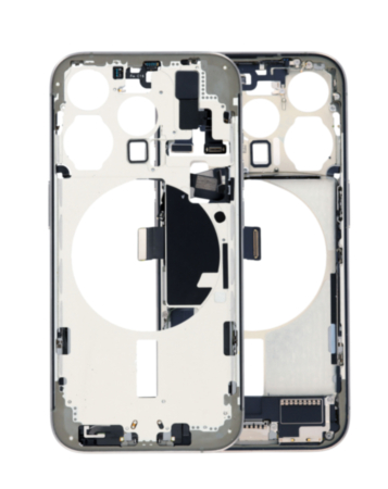 Housing Frame with Small Parts Pre-Installed for iPhone 15 Pro (NATURAL TITANIUM) (International) (OEM Pull A Grade)