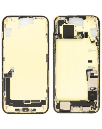 Back Housing Frame with Charging Port Flex & Small Parts for iPhone 15 Plus (YELLOW) (OEM Pull A Grade)