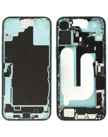 Back Housing Frame with Charging Port Flex & Small Parts for iPhone 16 Plus (TEAL) (International) (OEM Pull A Grade)