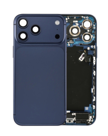 Back Housing Frame with Charging Port Flex & Small Parts for iPhone 17 Pro Max (DEEP BLUE) (US Version) (OEM Pull A Grade)