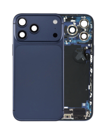 Back Housing Frame with Charging Port Flex & Small Parts for iPhone 17 Pro Max (DEEP BLUE) (International) (OEM Pull A Grade)