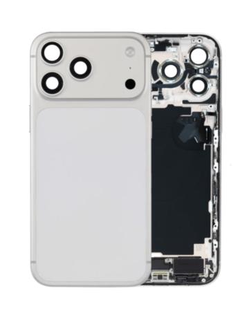 Back Housing Frame with Charging Port Flex & Small Parts for iPhone 17 Pro Max (SILVER) (International) (OEM Pull A Grade)