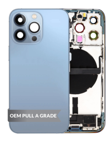 Back Housing Frame with Charging Port Flex & Small Parts for iPhone 13 Pro (BLUE) (International) (OEM Pull A Grade)