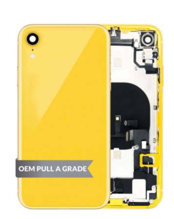 Back Housing Frame with Charging Port Flex & Small Parts for iPhone XR (YELLOW)(OEM Pull A Grade)