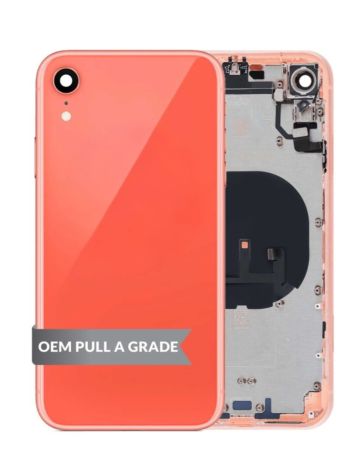 Back Housing Frame with Small Components Pre-Installed for iPhone XR (CORAL) (OEM Pull A Grade)