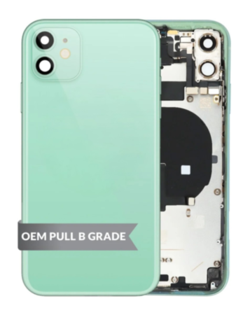 Back Housing Frame with Small Components Pre-Installed for iPhone 11 (GREEN) (OEM Pull B Grade)