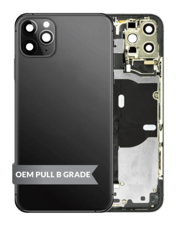 Back Housing Frame with Small Components Pre-Installed for iPhone 11 Pro (SPACE GRAY) (OEM Pull B Grade)
