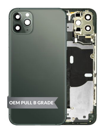 Back Housing Frame with Small Components Pre-Installed for iPhone 11 Pro (MIDNIGHT GREEN) (OEM Pull B Grade)