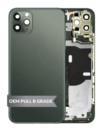 Back Housing Frame (MIDNIGHT GREEN) (OEM Pull B Grade) with Small Components Pre-Installed for iPhone 11 Pro Max