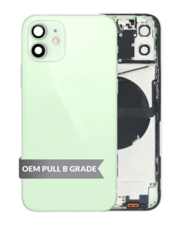 Back Housing Frame with Small Components Pre-Installed for iPhone 12 (GREEN) (International) (OEM Pull B Grade)