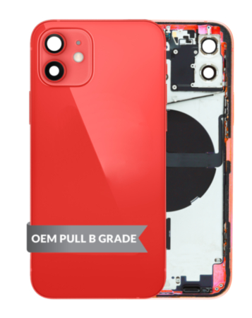Back Housing Frame with Small Components Pre-Installed for iPhone 12 (International) (RED) (OEM Pull B Grade)