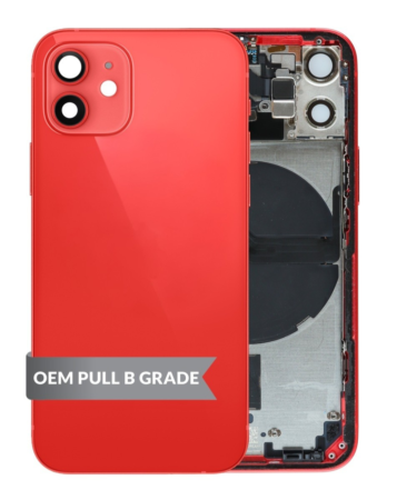 Back Housing Frame with Small Components Pre-Installed for iPhone 12 Mini (RED) (OEM Pull B Grade)