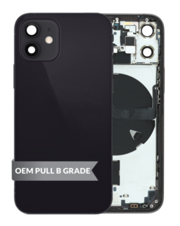 Housing Frame with Small Parts Pre-Installed for iPhone 12 Mini (BLACK) (International) (OEM Pull B Grade)