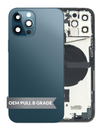 Back Housing Frame with Small Components Pre-Installed for iPhone 12 Pro (PACIFIC BLUE) (International) (OEM Pull B Grade)