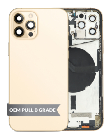 Back Housing Frame with Small Components Pre-Installed for iPhone 12 Pro (GOLD) (International) (OEM Pull B Grade)