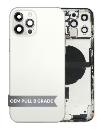 Back Housing Frame with Small Components Pre-Installed for iPhone 12 Pro Max (SILVER) (International) (OEM Pull B Grade)