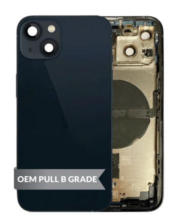 Back Housing Frame with Small Components Pre-Installed for iPhone 13 (MIDNIGHT) (US Version) (OEM Pull B Grade)