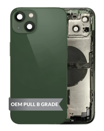 Back Housing Frame with Small Components Pre-Installed for iPhone 13 (GREEN) (US Version) (OEM Pull B Grade)